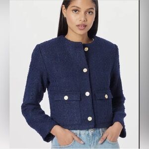 NWT ABERCROMBIE & FITCH NAVY TWEED JACKET